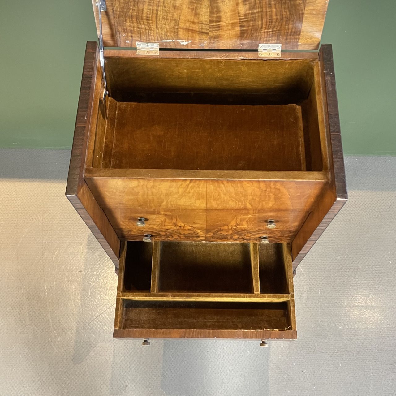 Art Deco Burr Tallboy Cabinet, 1930s photo Furniture