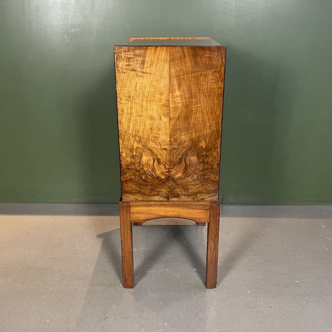 Art Deco Burr Tallboy Cabinet, 1930s photo vintage