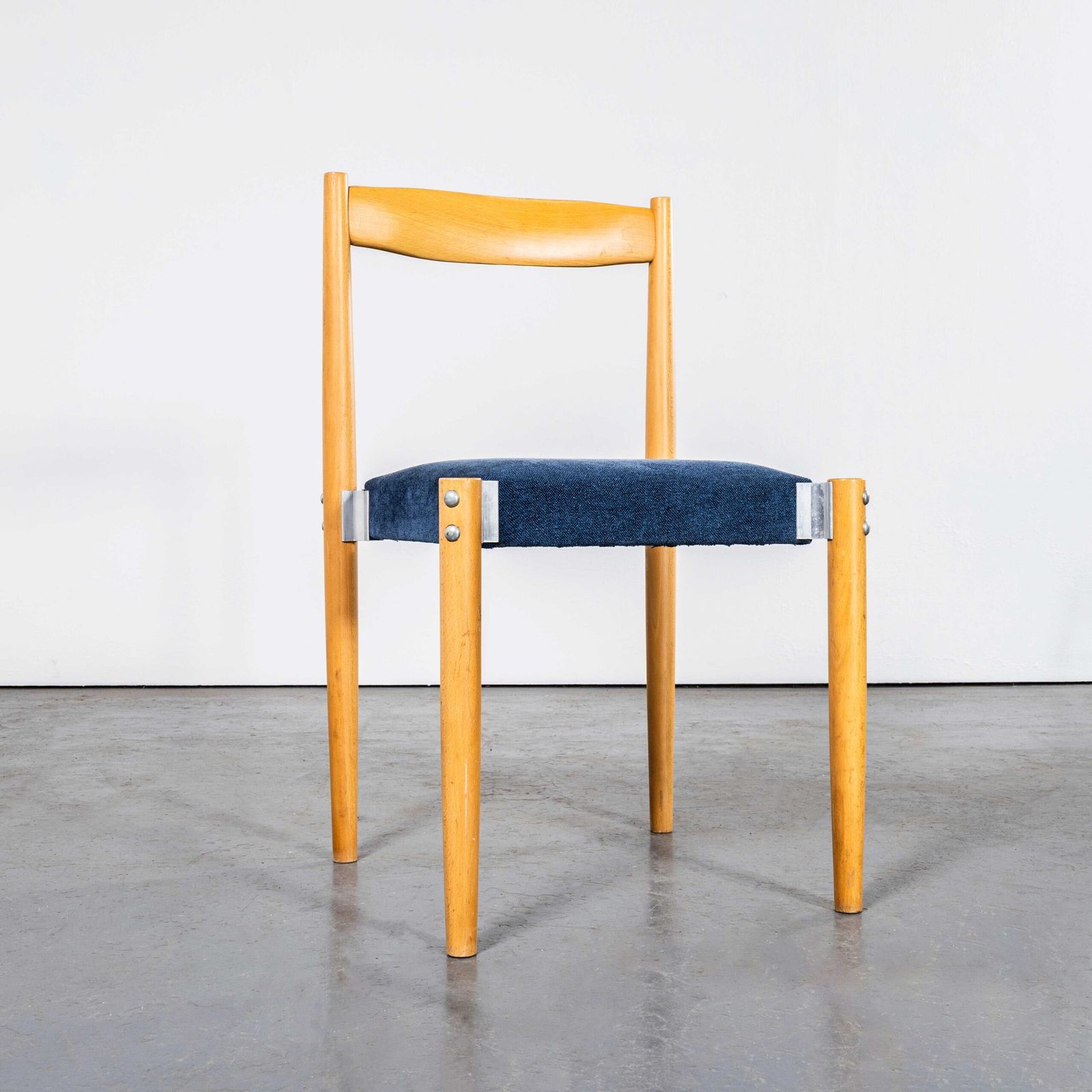 1980’s Blue Upholstered Contemporary Dining Chairs – Set Of Four photo furniture