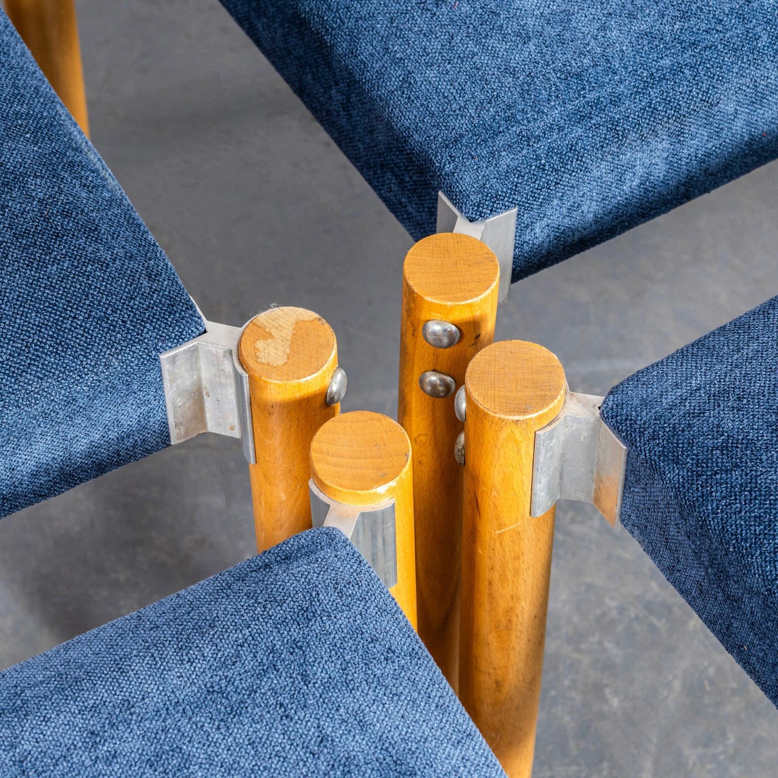 1980’s Blue Upholstered Contemporary Dining Chairs – Set Of Four photo buy