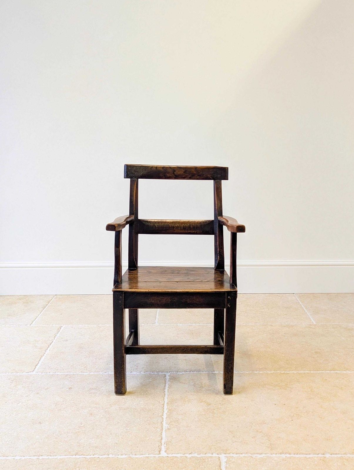 Antique Georgian Oak Vernacular Armchair C.1800 photo vinterior