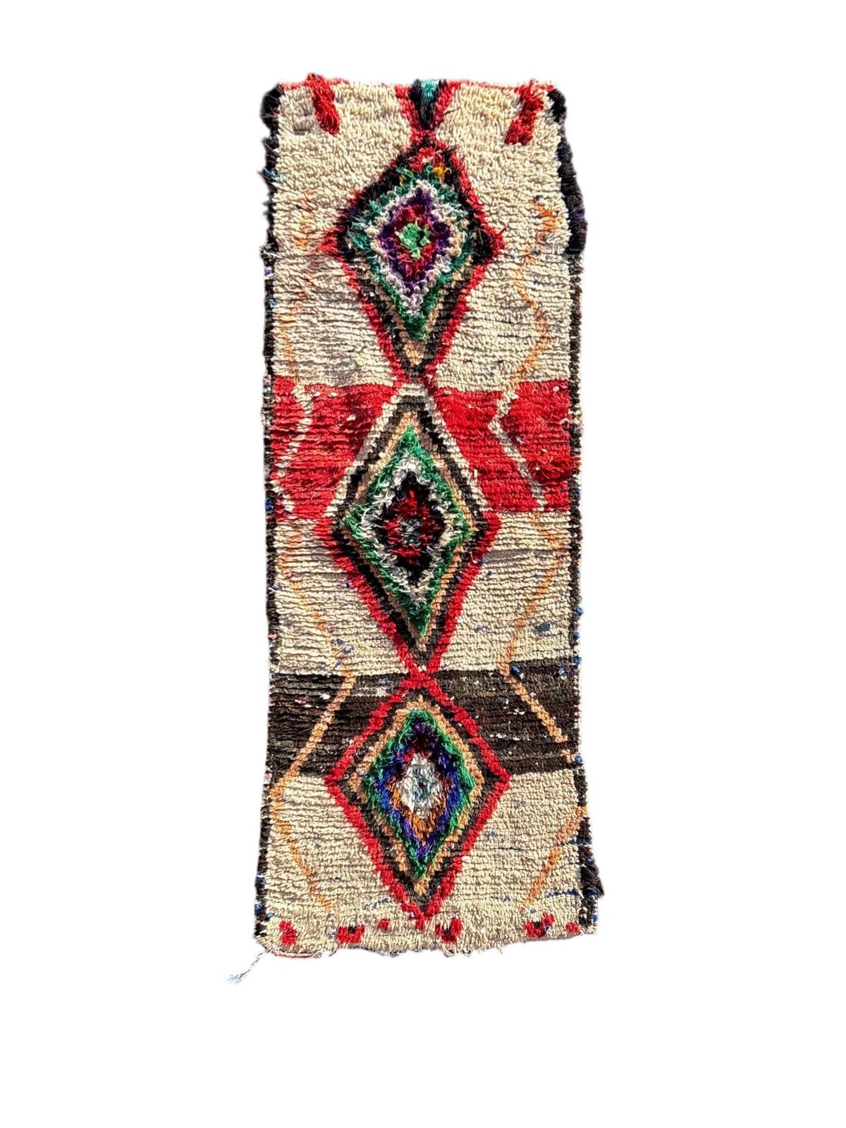 Moroccan Azilal Runner Rug 80x190 Cm – Handmade Moroccan Wool & Cotton Runner – Vintage Tribal Hallway Rug – One Of A Kind photo furniture
