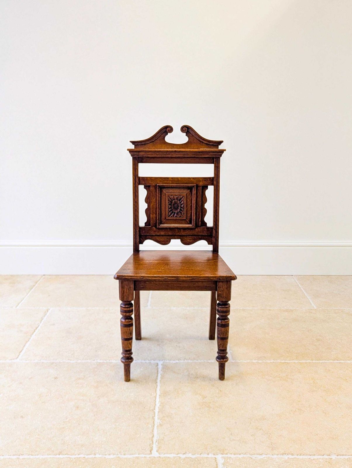 Antique Victorian Oak Hall Chair C.1890 photo furniture