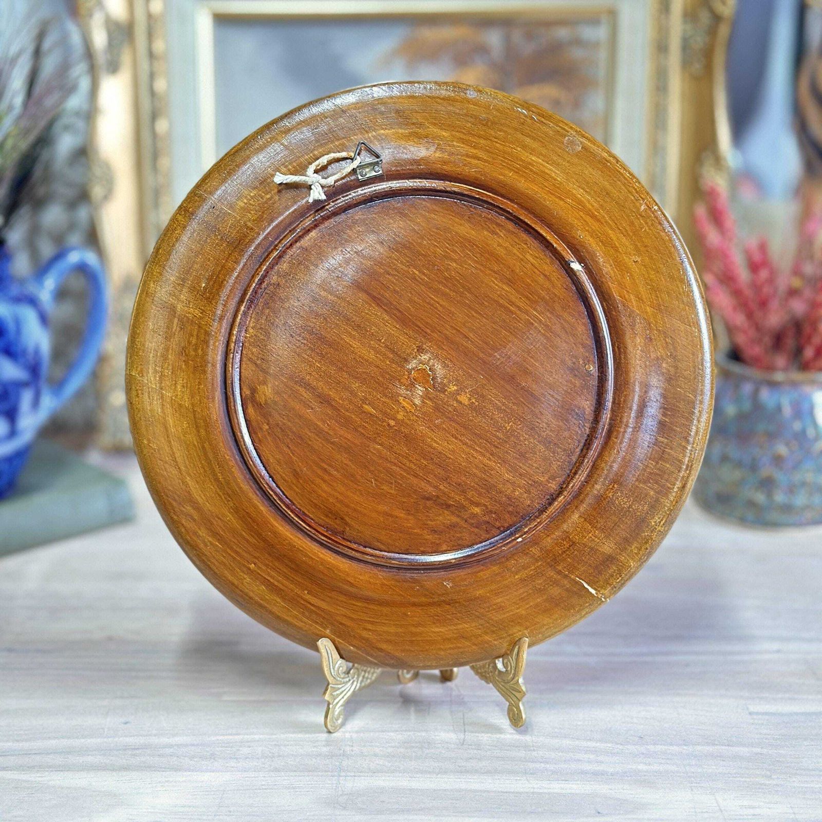 photo for sale Egyptian Islamic Mother Of Pearl Inlaid Wooden Decorative Plate Wall Hanging