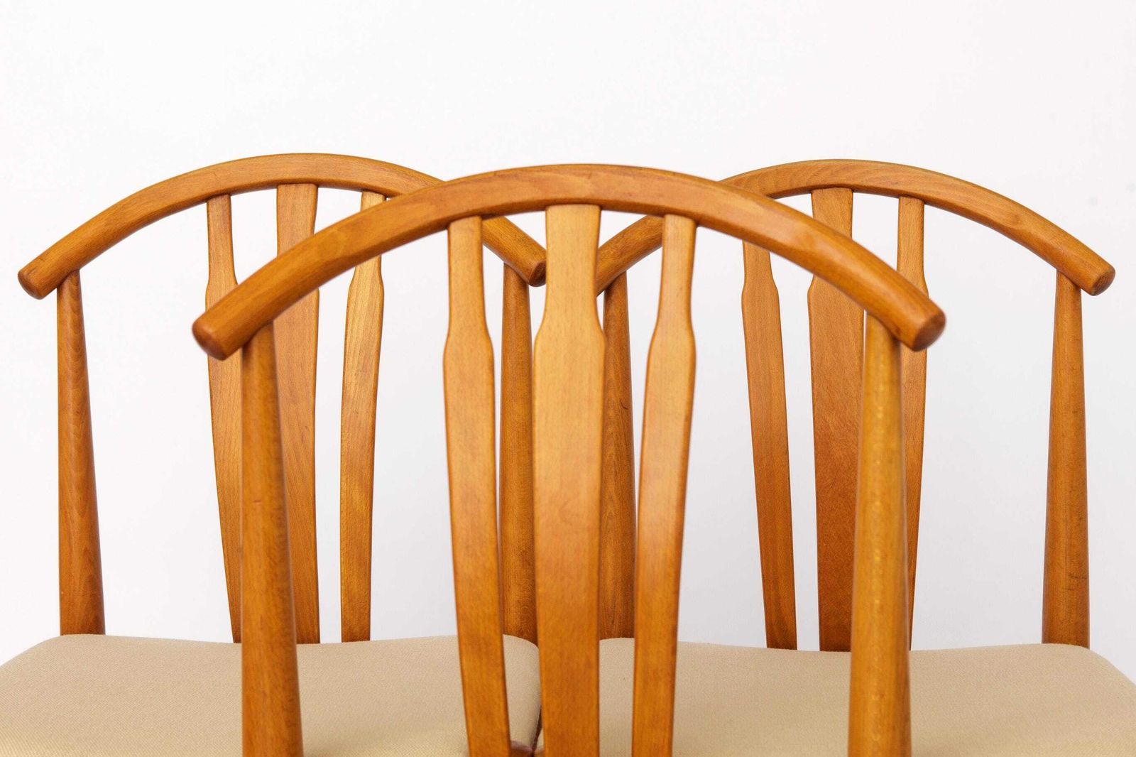 Set Of 3 Vintage Swedish Chairs | Carl Ewert Ekström | 1970s Beechwood Dining Chairs photo buy