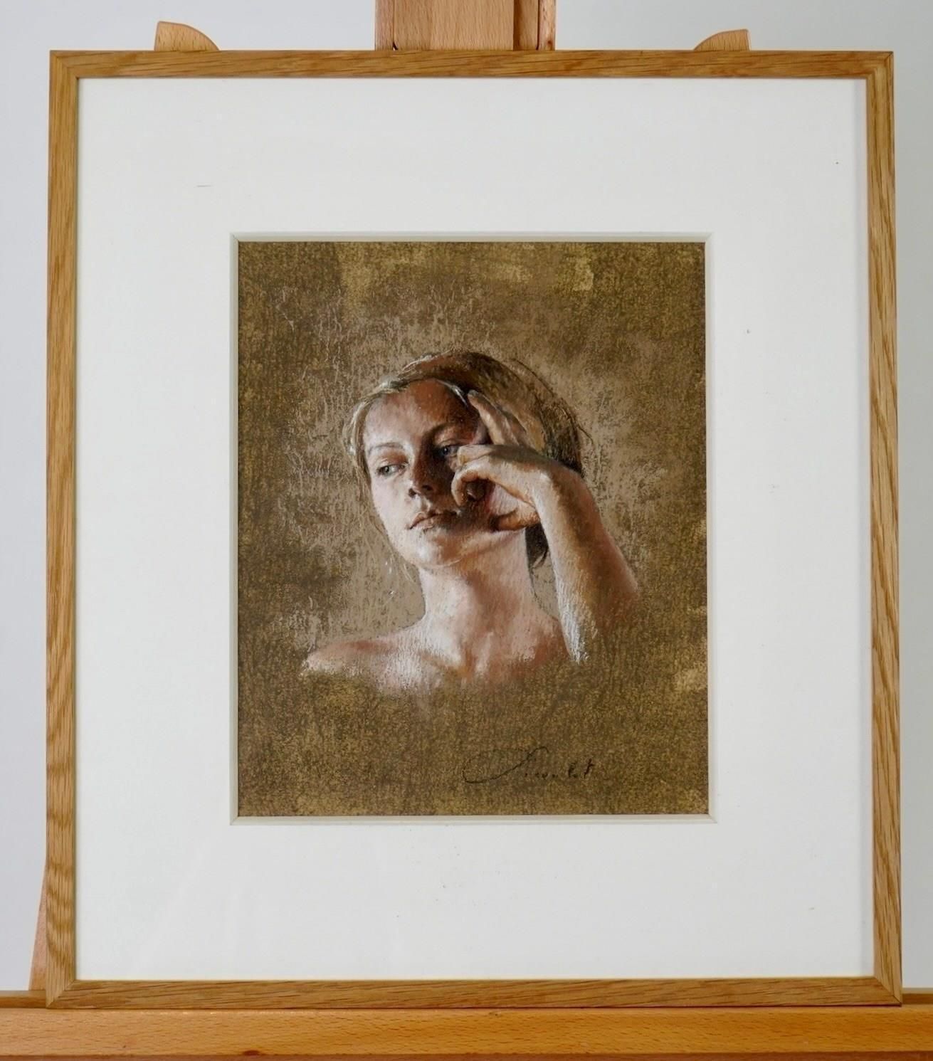Femme Au Bandeau 1 – Pastel Portrait, Framed Artwork By Nathalie Picoulet photo 1045.0