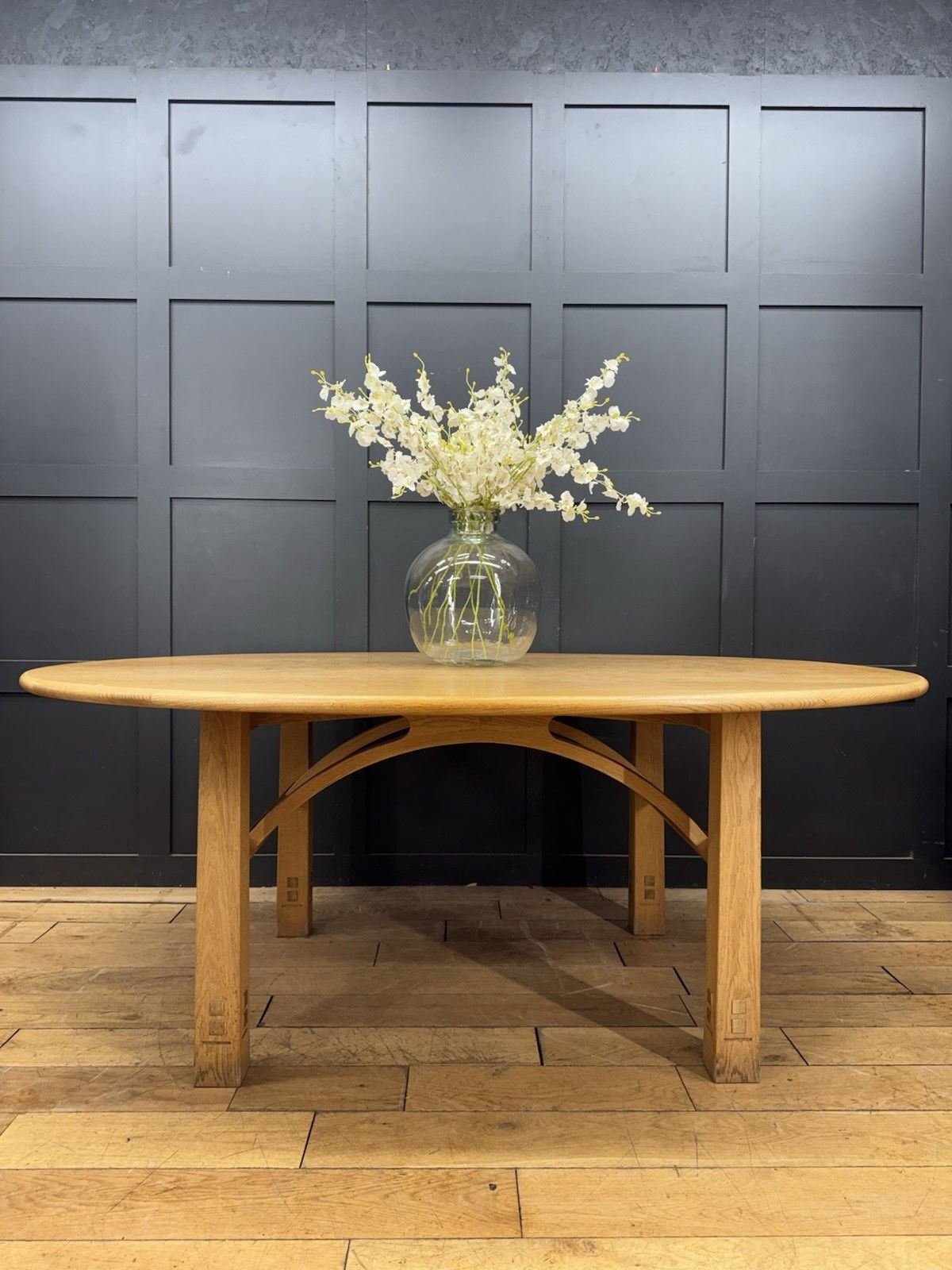 Solid Oak Oval Dining Kitchen Table 190cm – Designer David Gregson