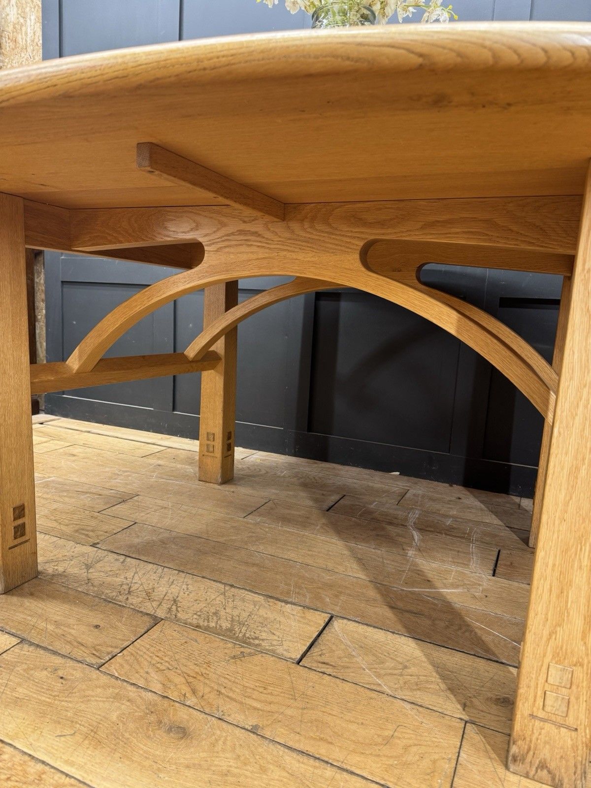 Solid Oak Oval Dining Kitchen Table 190cm – Designer David Gregson photo furniture