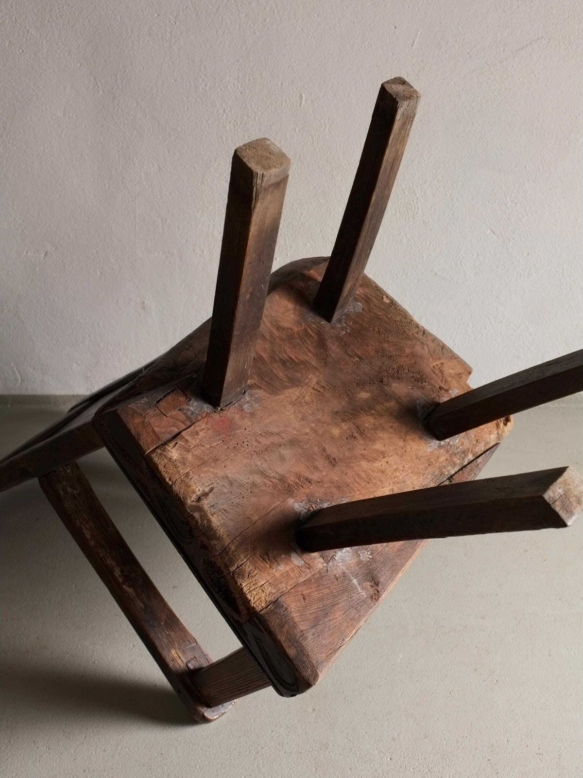 photo buy Antique Primitive Carved Oak Arm Chair | Belgium