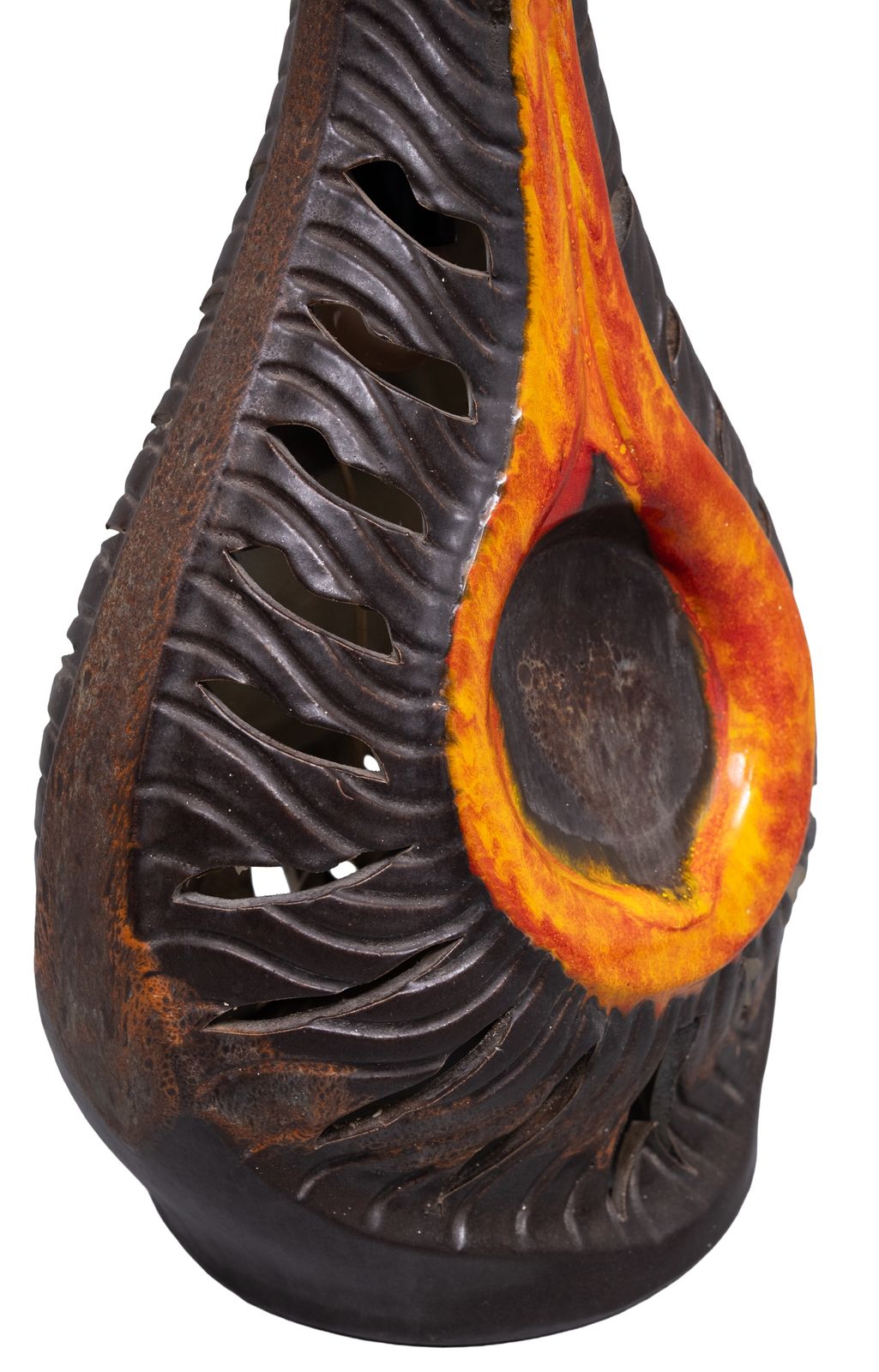 Large Fat Lava Ceramic Floor Lamp By Walter Gerhards For West Germany 1970s photo vinterior
