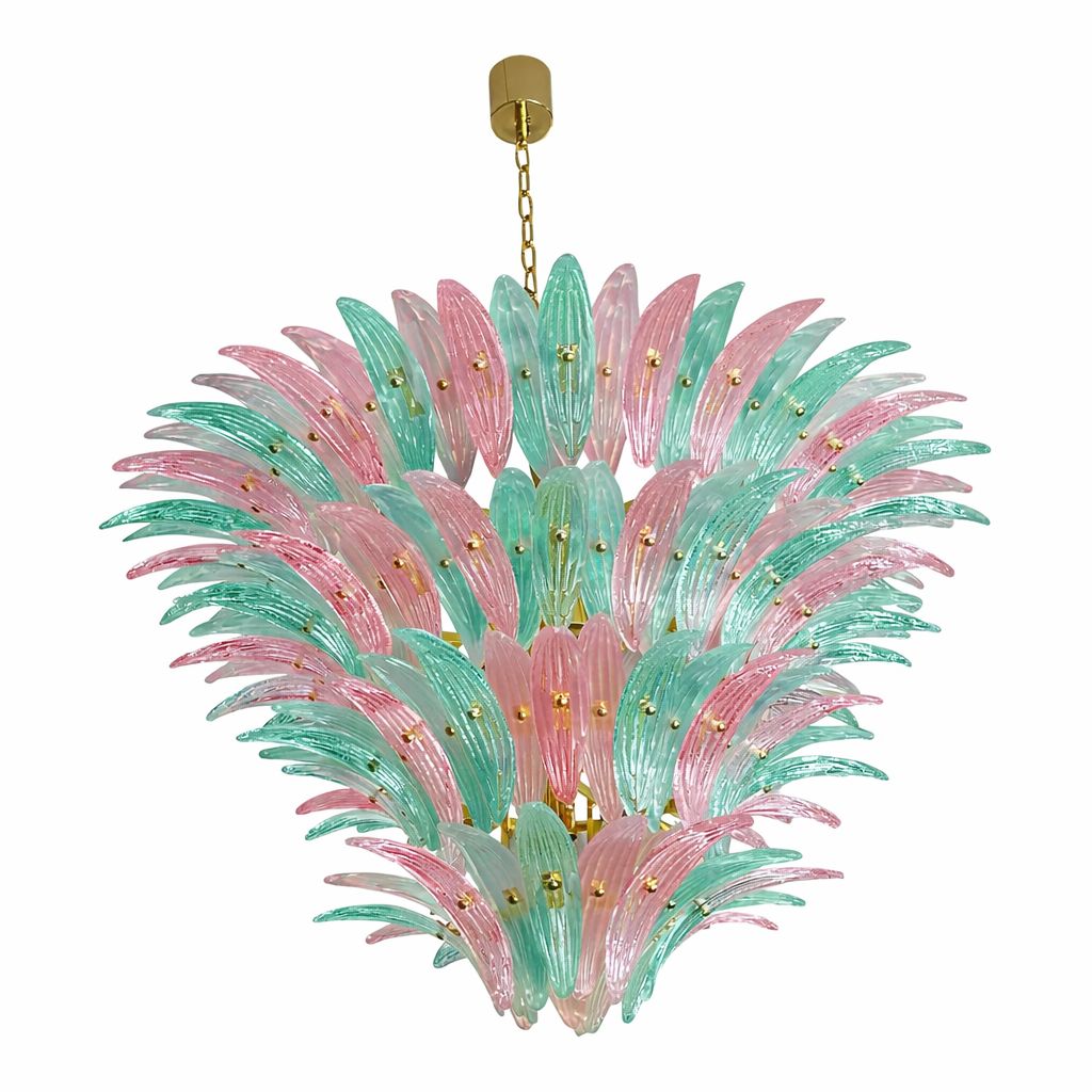 Contemporary Sputnik Murano Style Glass "Palmetta" Multicored Italian Chandelier photo furniture