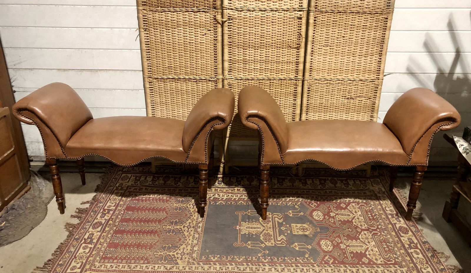 photo furniture Handsome Pair Of Edwardian Window Seats