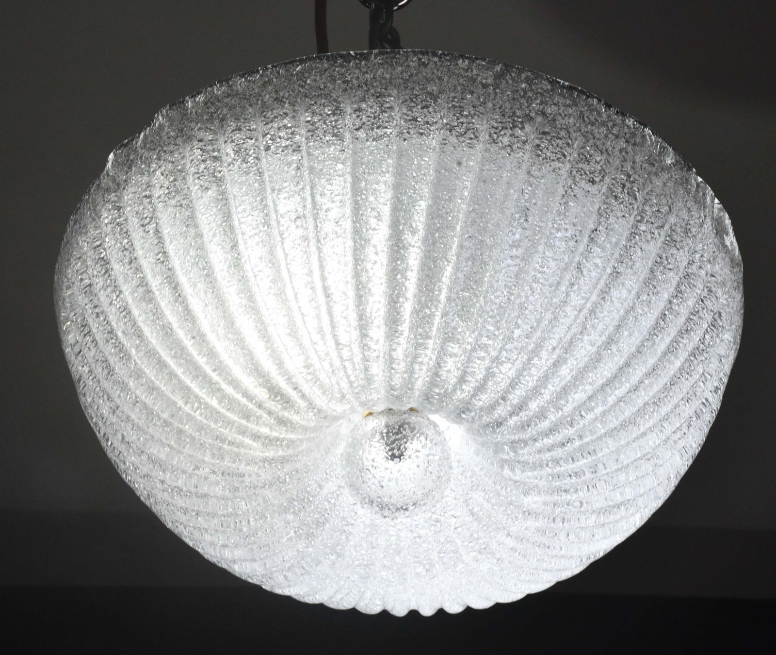 Lighting Italian Midcentury Murano Glass Flush Mount Light Barovier Style, 1970s photo