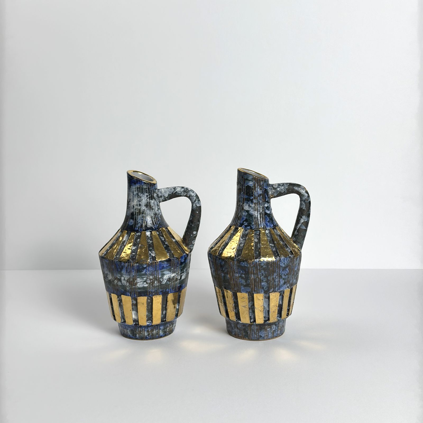 photo for sale Pair Of 1960s Italian Ceramic Pitcher Vases By Fratelli Fanciullacci