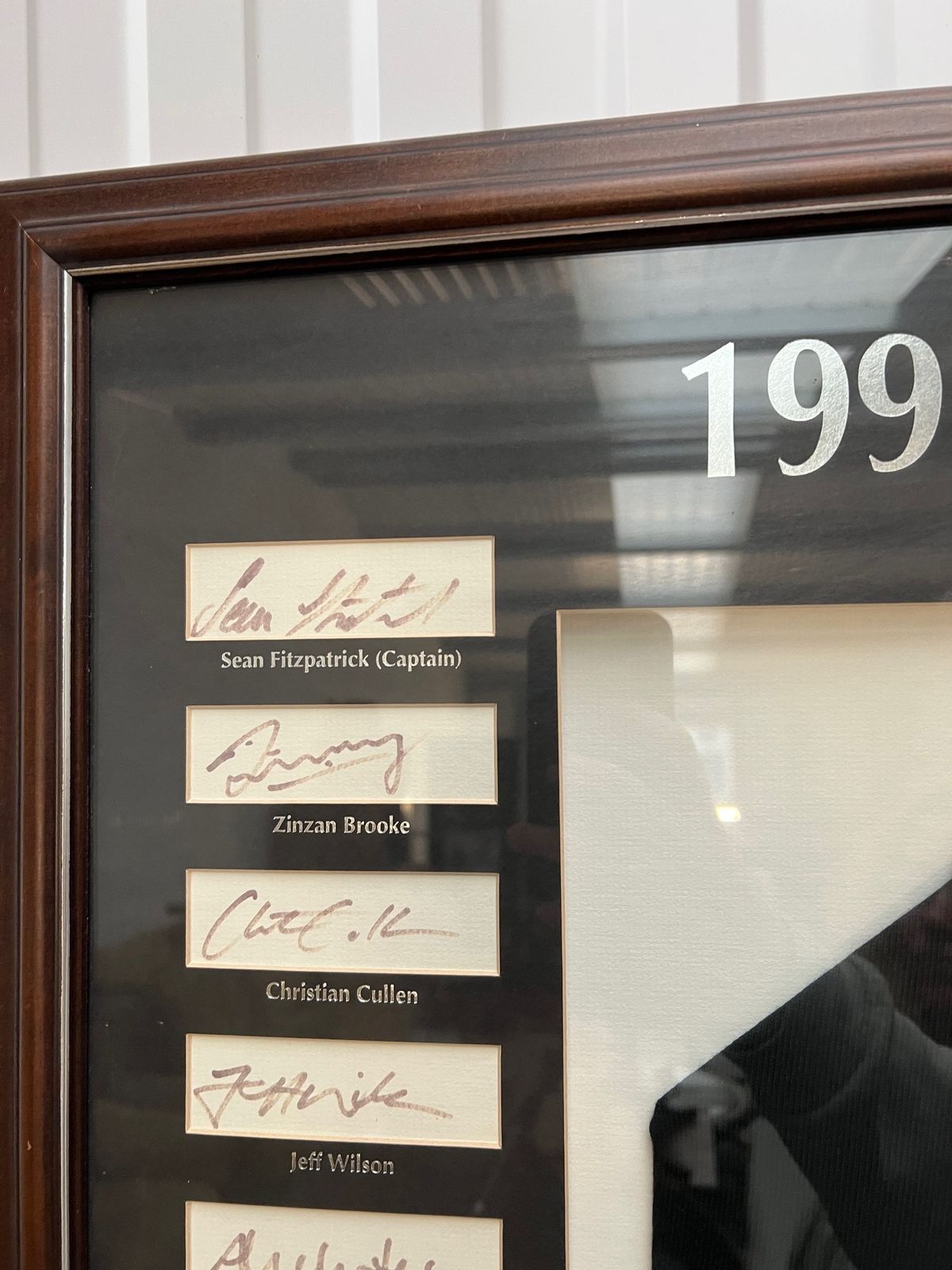 1997 Framed New Zealand All Blacks Shirts And Signiatures photo for sale