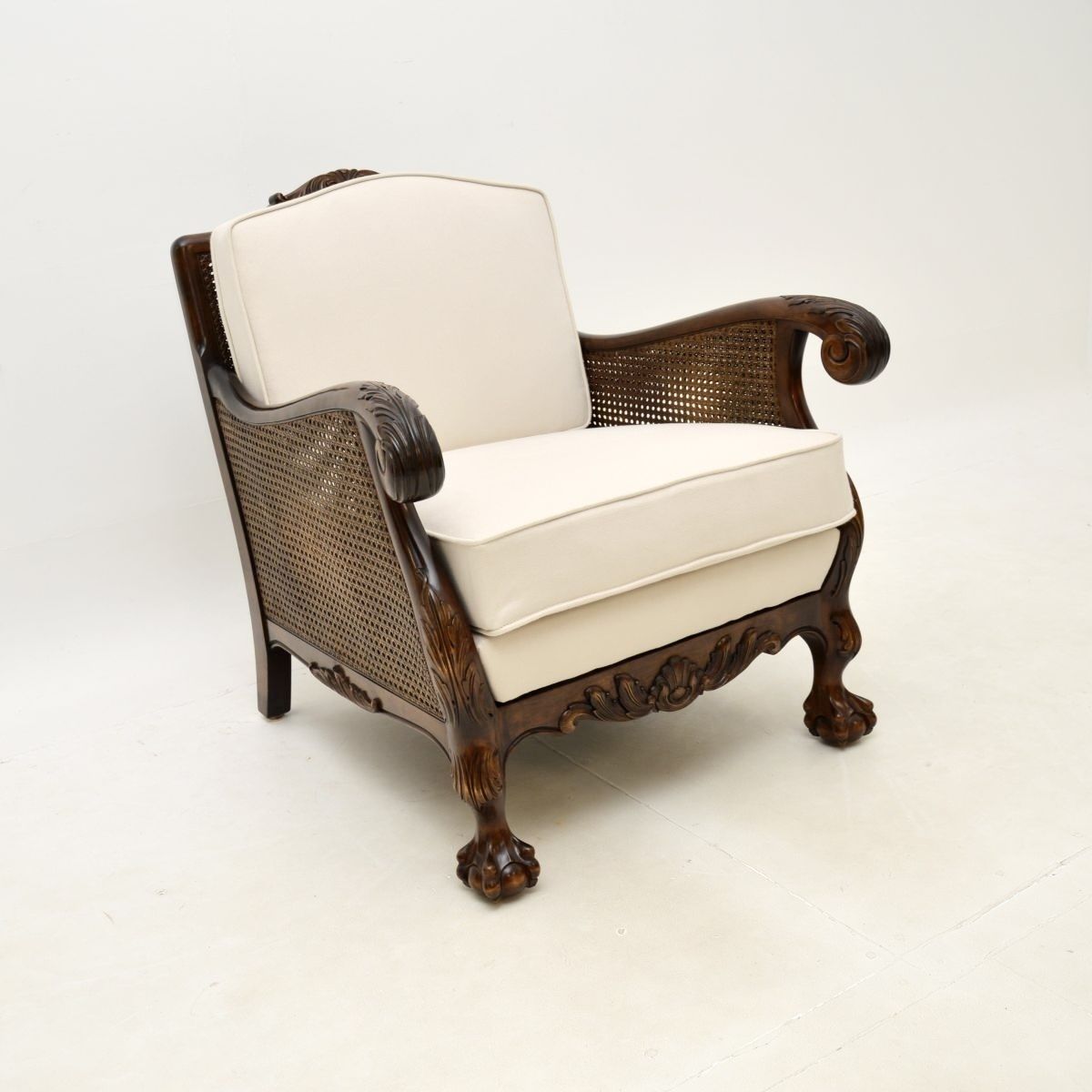Pair Of Antique Swedish Satin Birch Bergère Armchairs photo Furniture