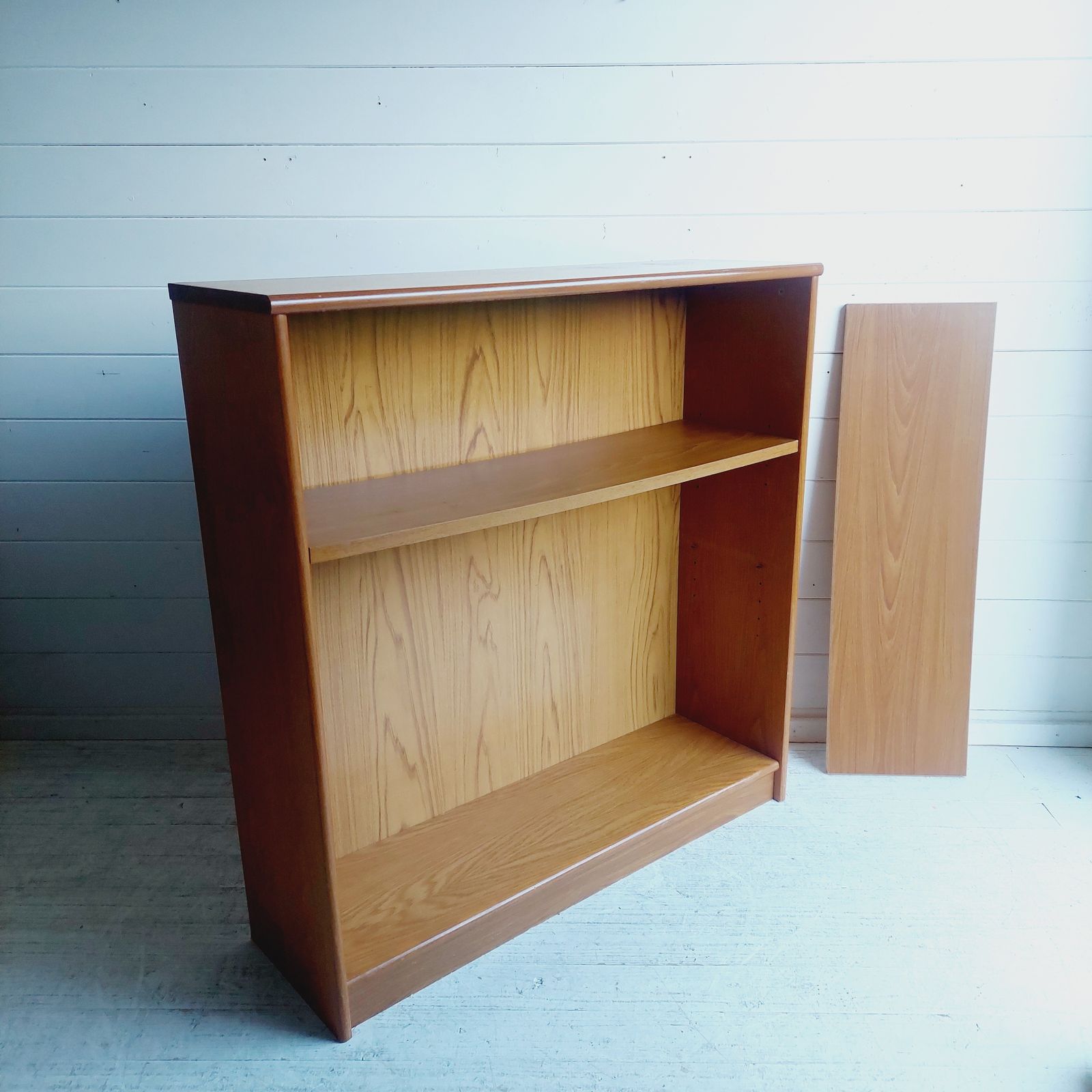 photo buy Mid Century Teak Bookcase Danish Gplan Style  70s Open Adjustable Shelving Unit