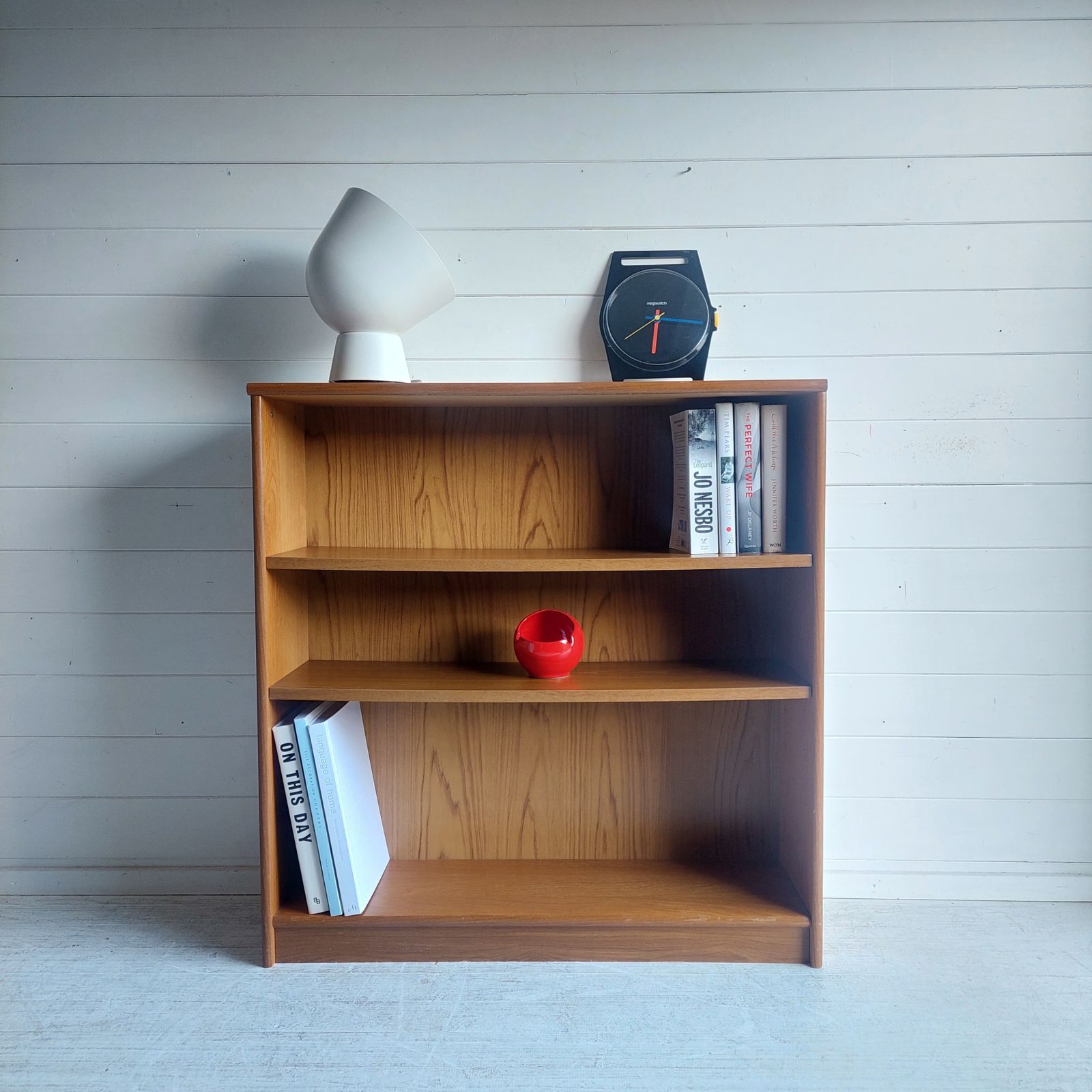 Mid Century Teak Bookcase Danish Gplan Style  70s Open Adjustable Shelving Unit photo furniture