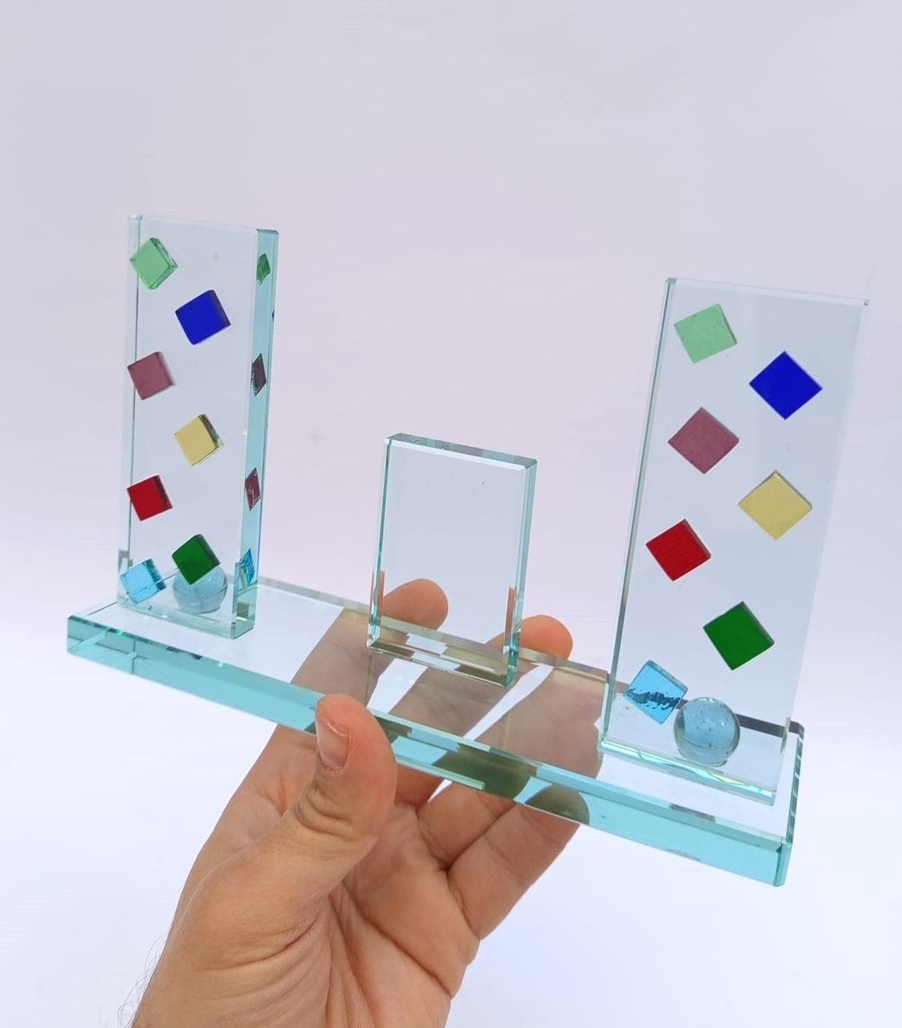 Ovodomo Thick Crystal Glass Photo Frame, Made In Italy Design photo 218.0