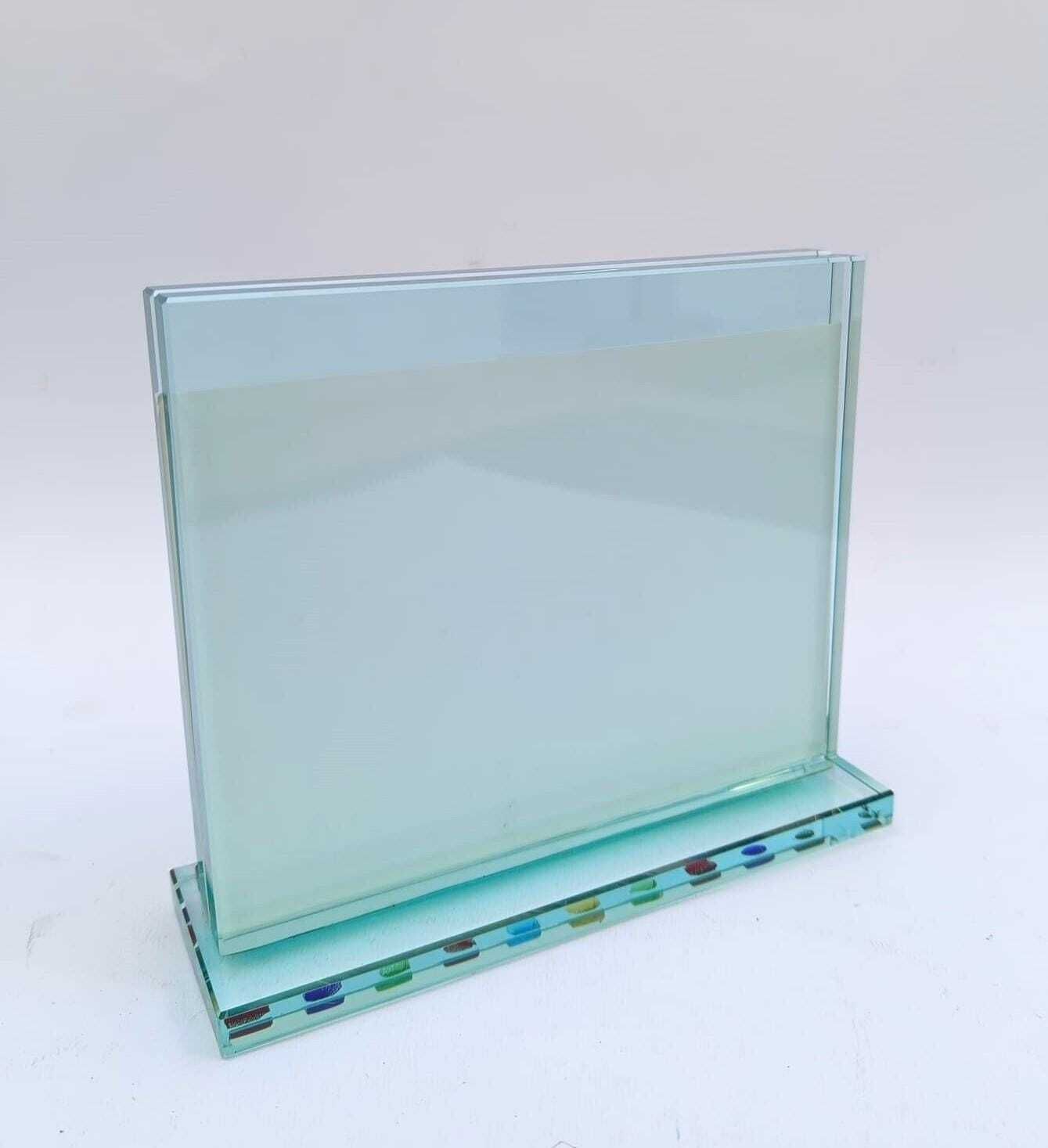Ovodomo Thick Crystal Glass Photo Frame, Made In Italy, 18x15 Cm photo furniture