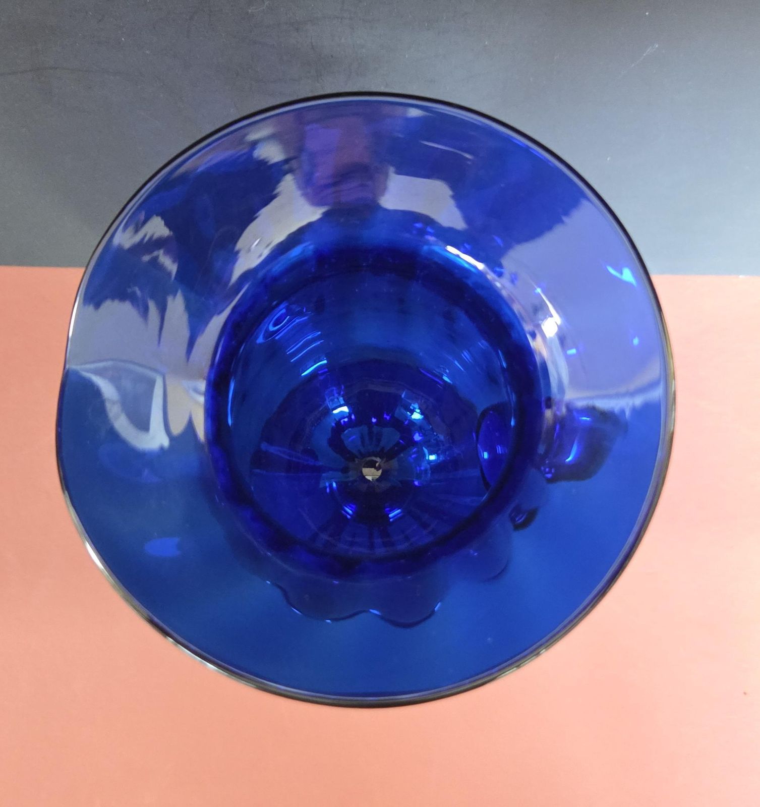 photo furniture A Vintage Cobalt Blue Glass 24cm Pitcher Vase By Exeter Swan Crystal, Devon, 1990s