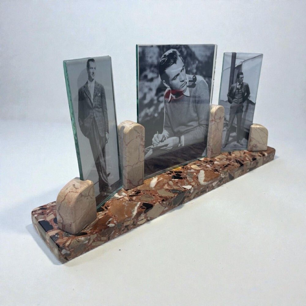 Art Deco Triptych Photo Frame, 1930s photo Home Decor