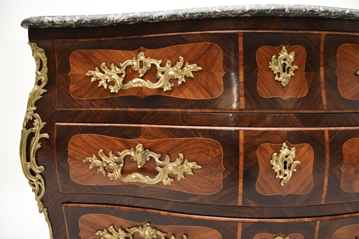 Antique French Louis XV Marble Top Commode By Jacques Bircklé photo Furniture