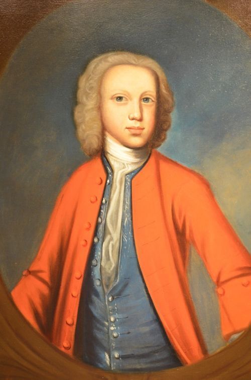 English School 18th Century Portrait Of A Young Man photo furniture