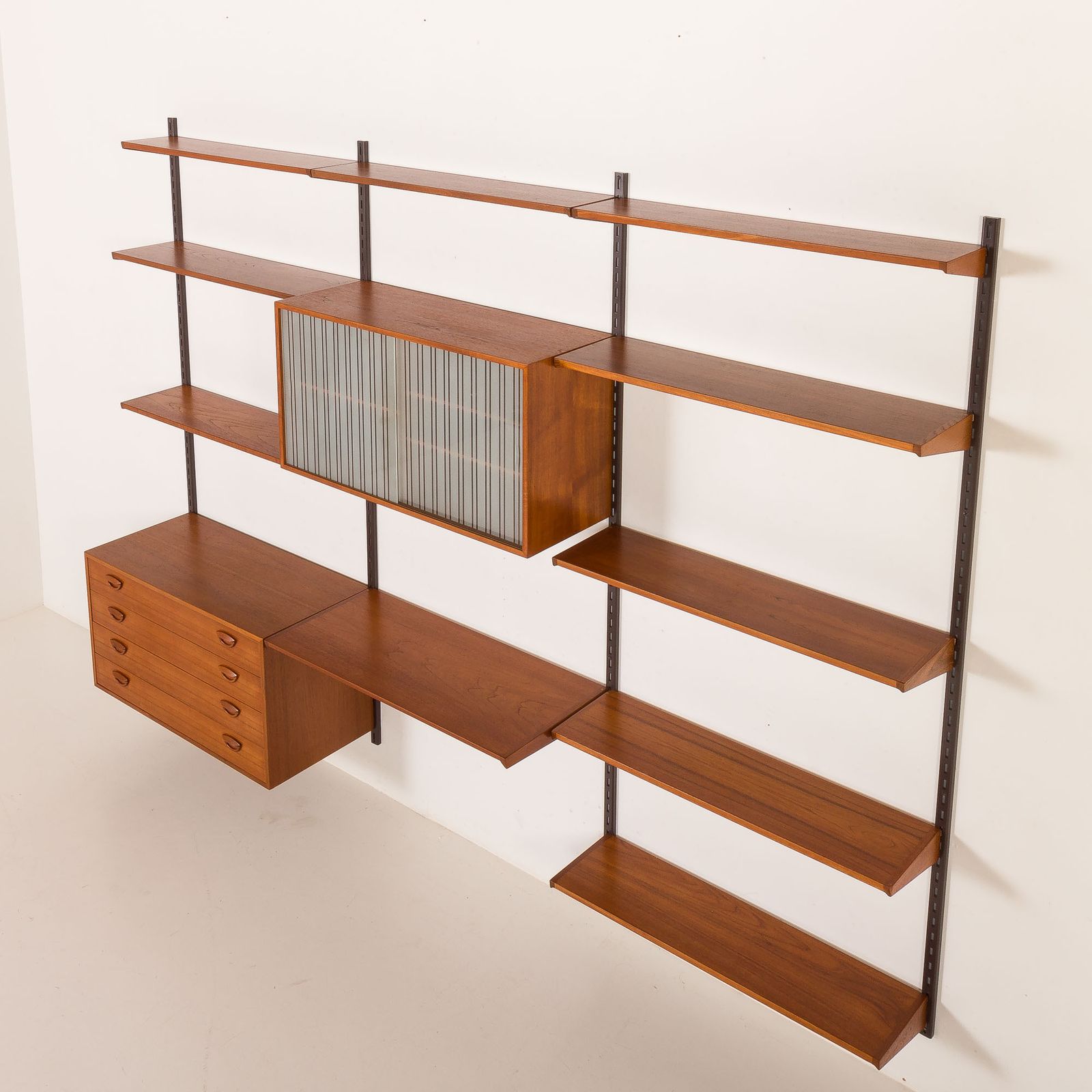 Kai Kristiansen Shelving Unit In Teak By Fm Mobler, Denmark, 1960s photo vintage