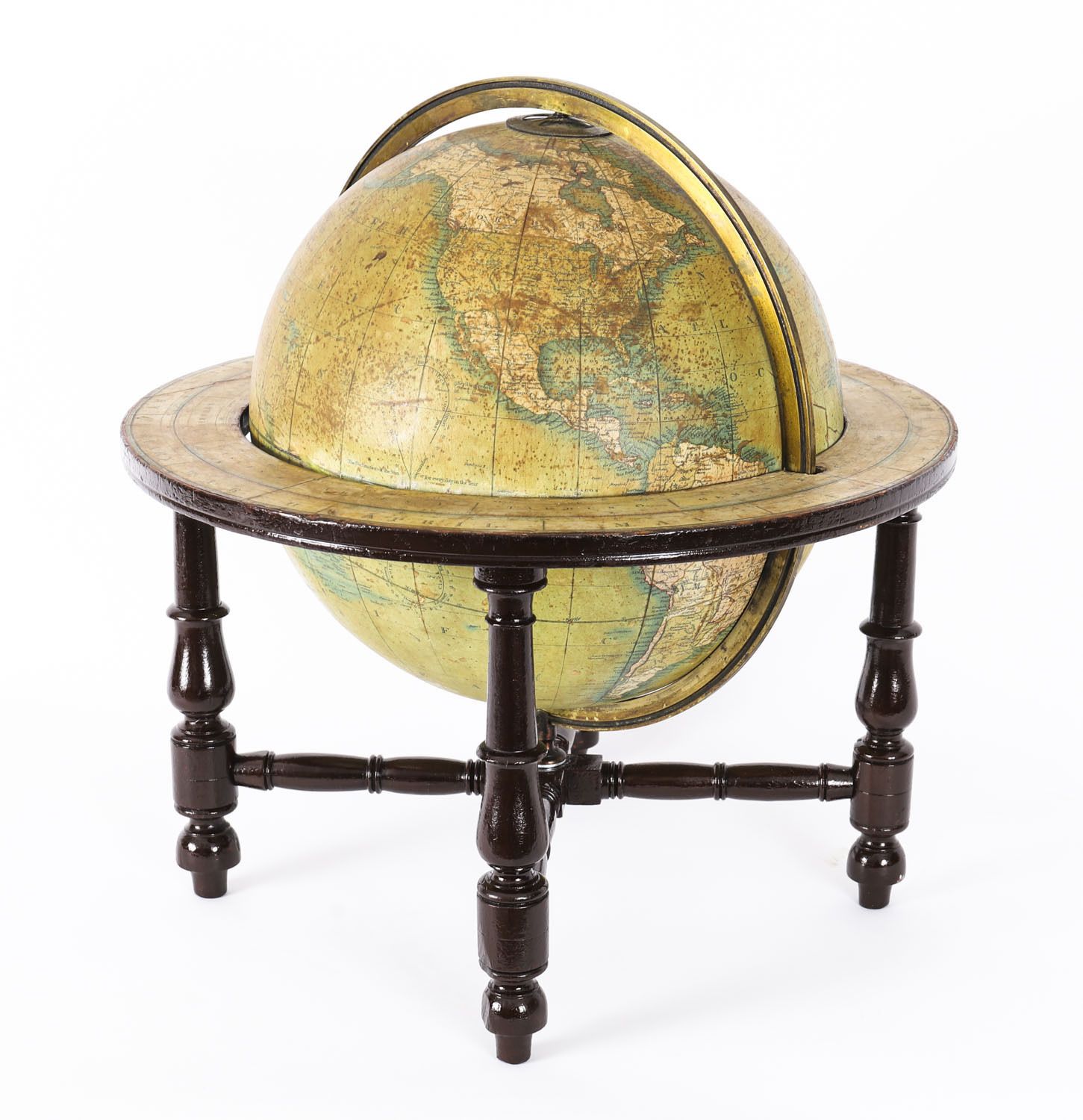 Victorian Terrestrial Library Table Globe By Wyld's Dated 1849  19th C