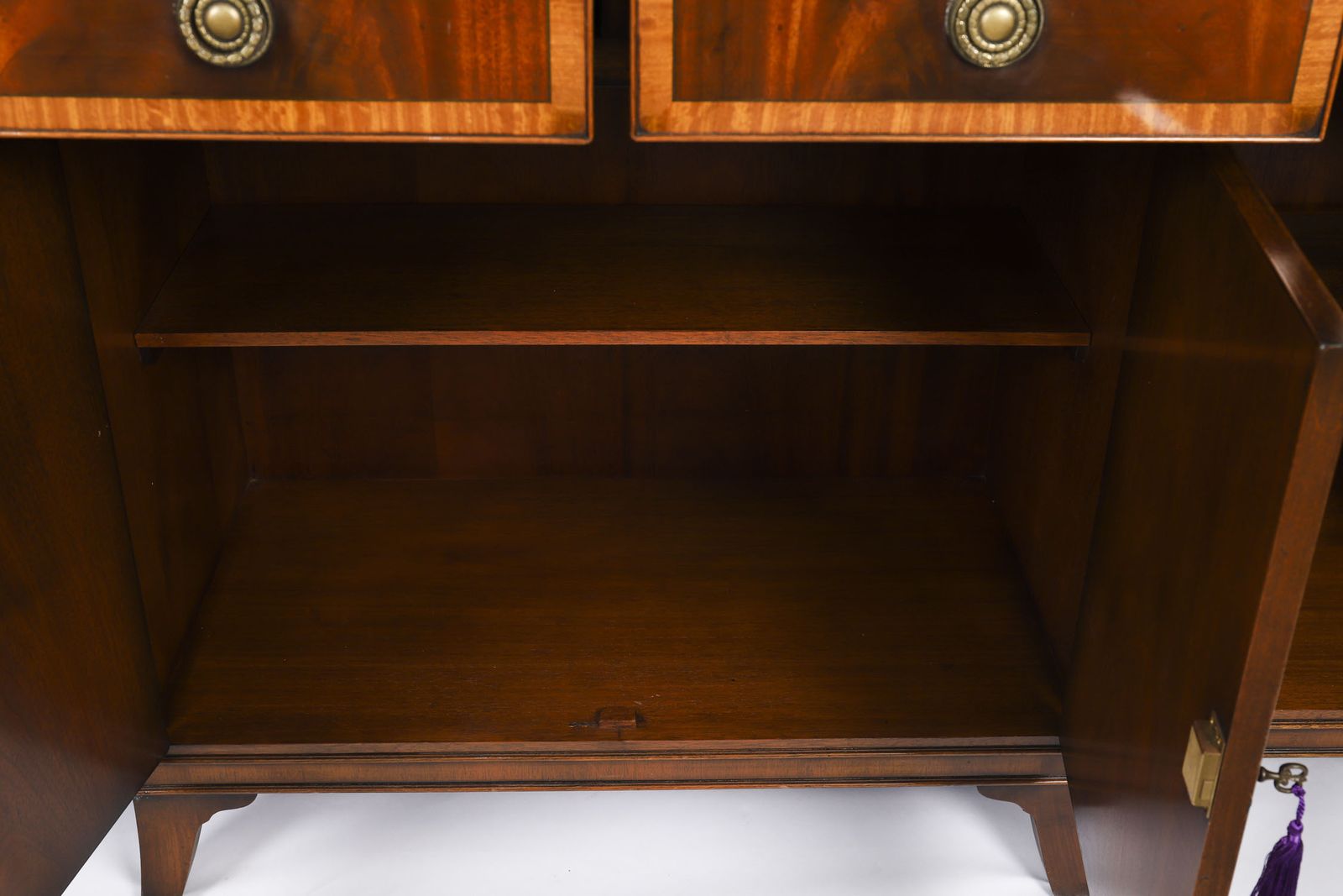 photo furniture Vintage Pair Flame Mahogany Sideboards Retailed By Harrods Late 20th C