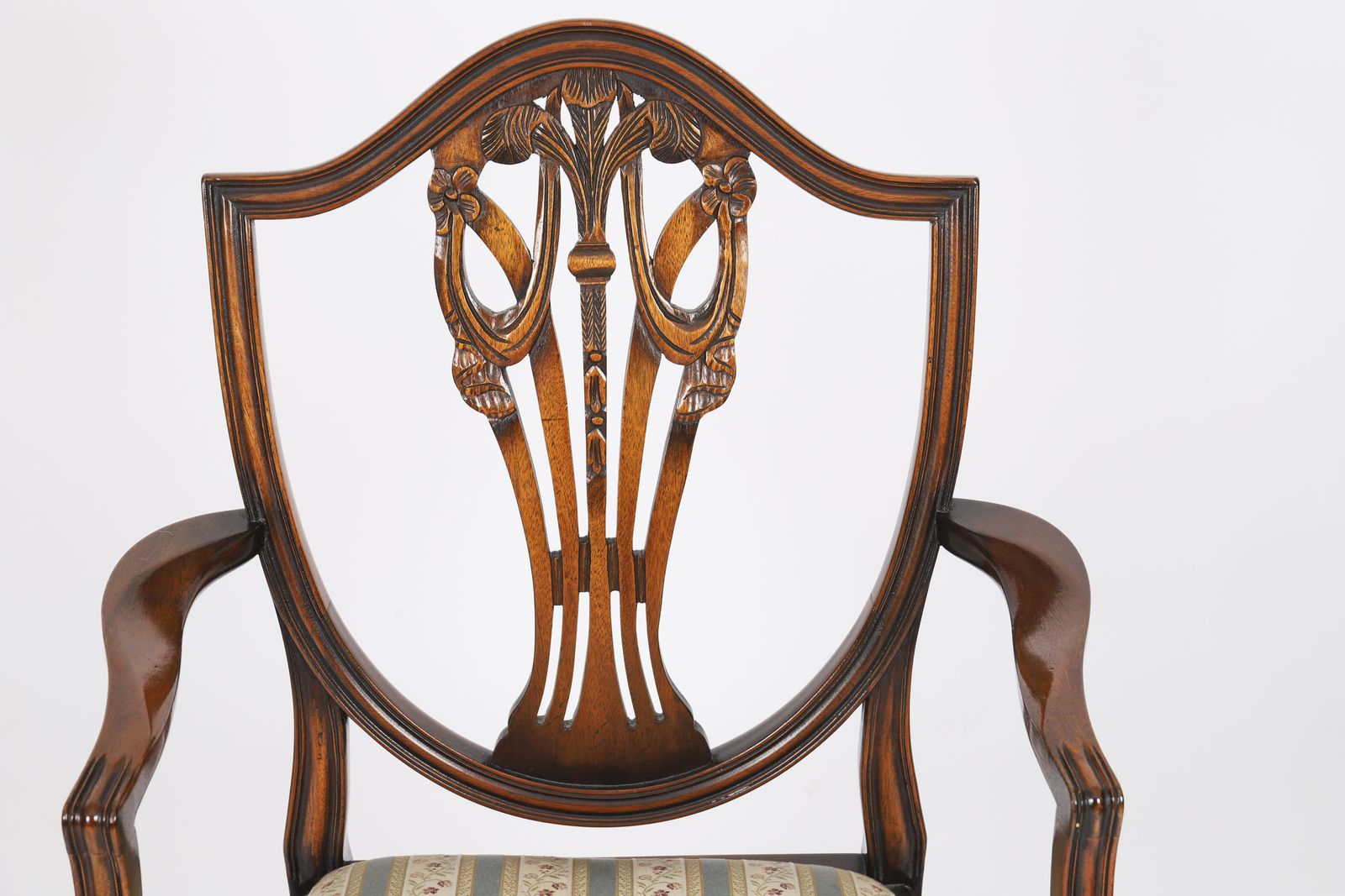 Vintage Set 12 English Harrods Shield Back Dining Chairs Mid 20th Century photo vinterior