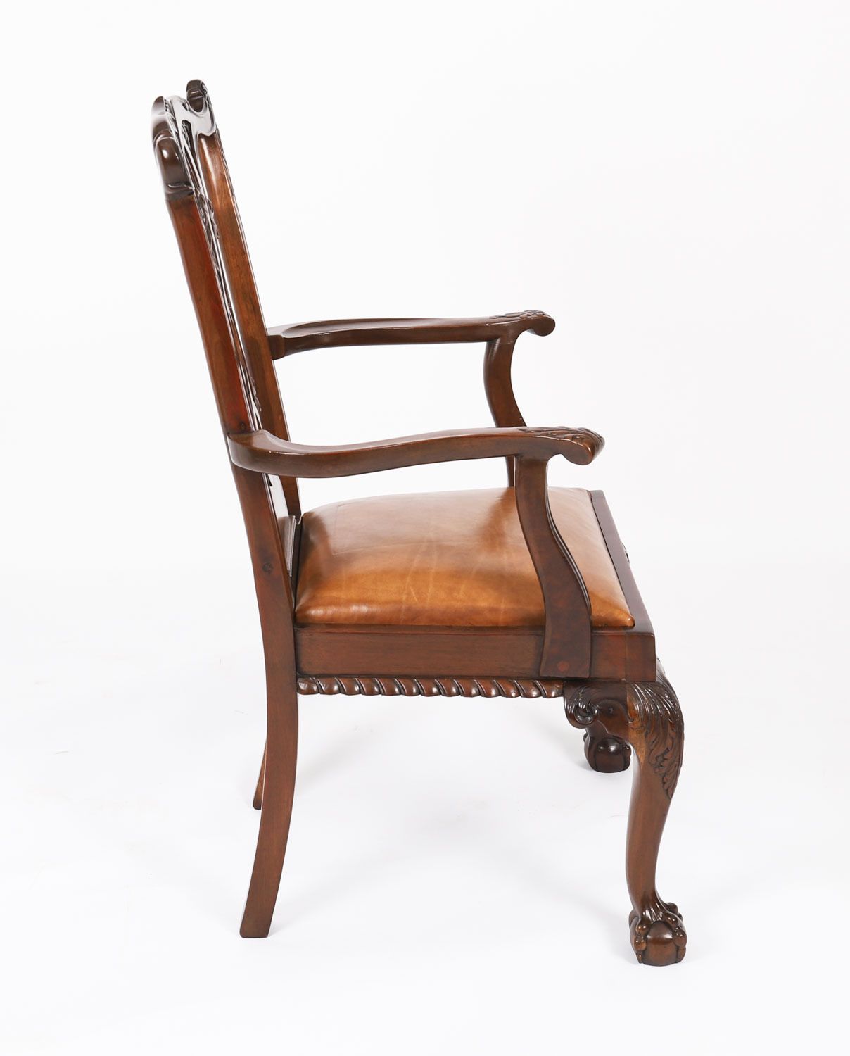 Antique Set Of 12 Mahogany Chippendale Dining Chairs Circa 1900 photo Furniture