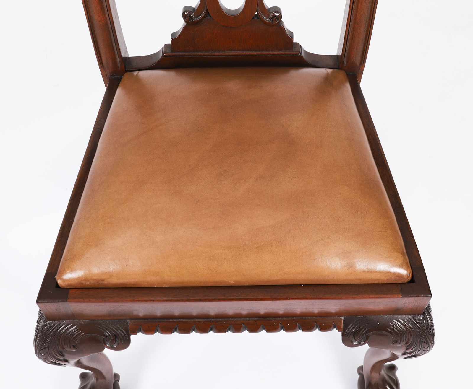 photo vintage Antique Set Of 12 Mahogany Chippendale Dining Chairs Circa 1900
