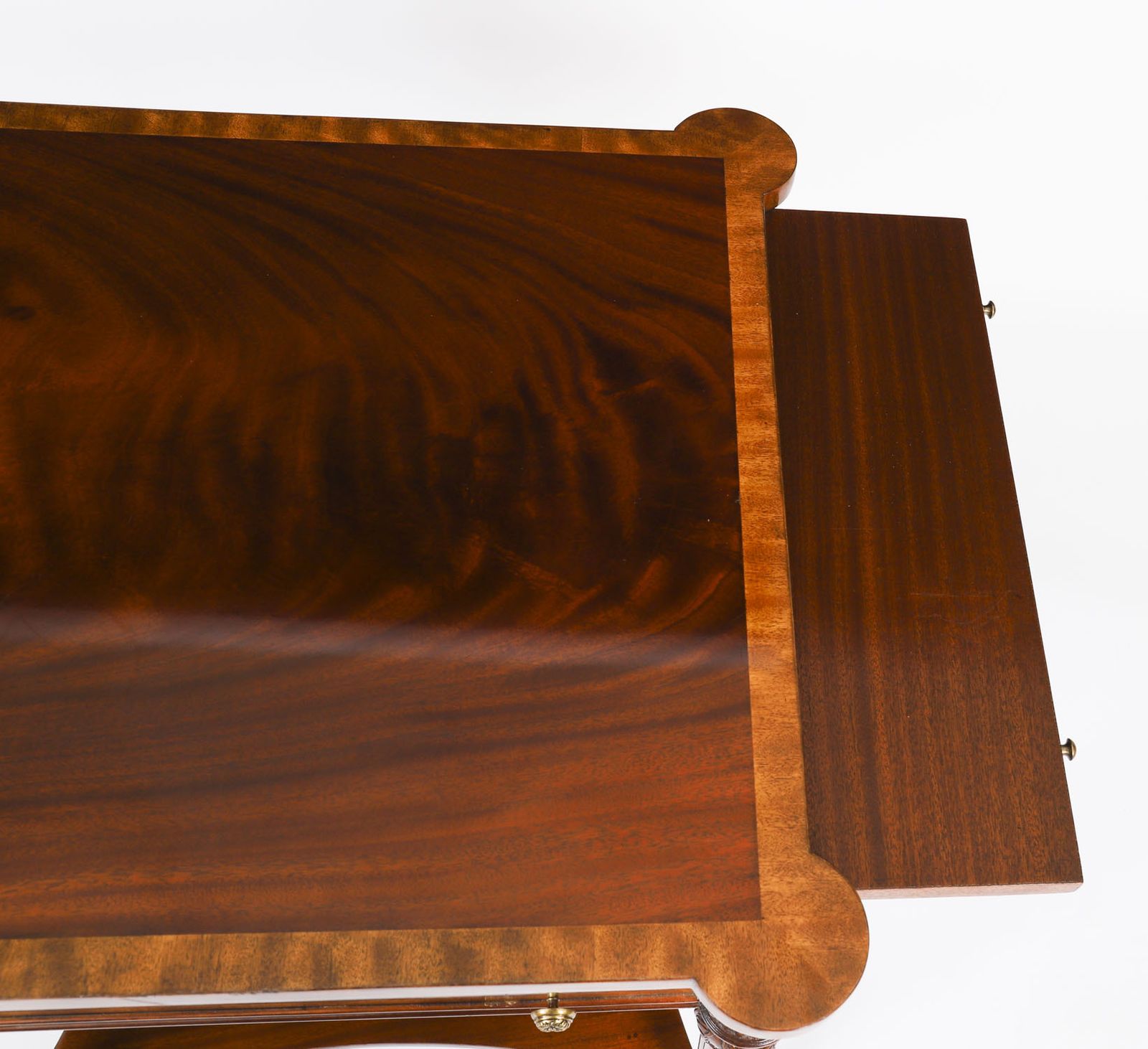 photo vintage Vintage Pair Flame Mahogany Occasional Tables 20th C