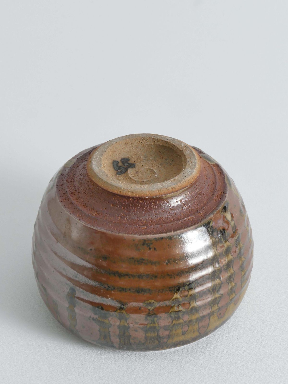 Midcentury Modern Stoneware Bowl Dripping Motif In The Style Of Margaret Rey photo vinterior