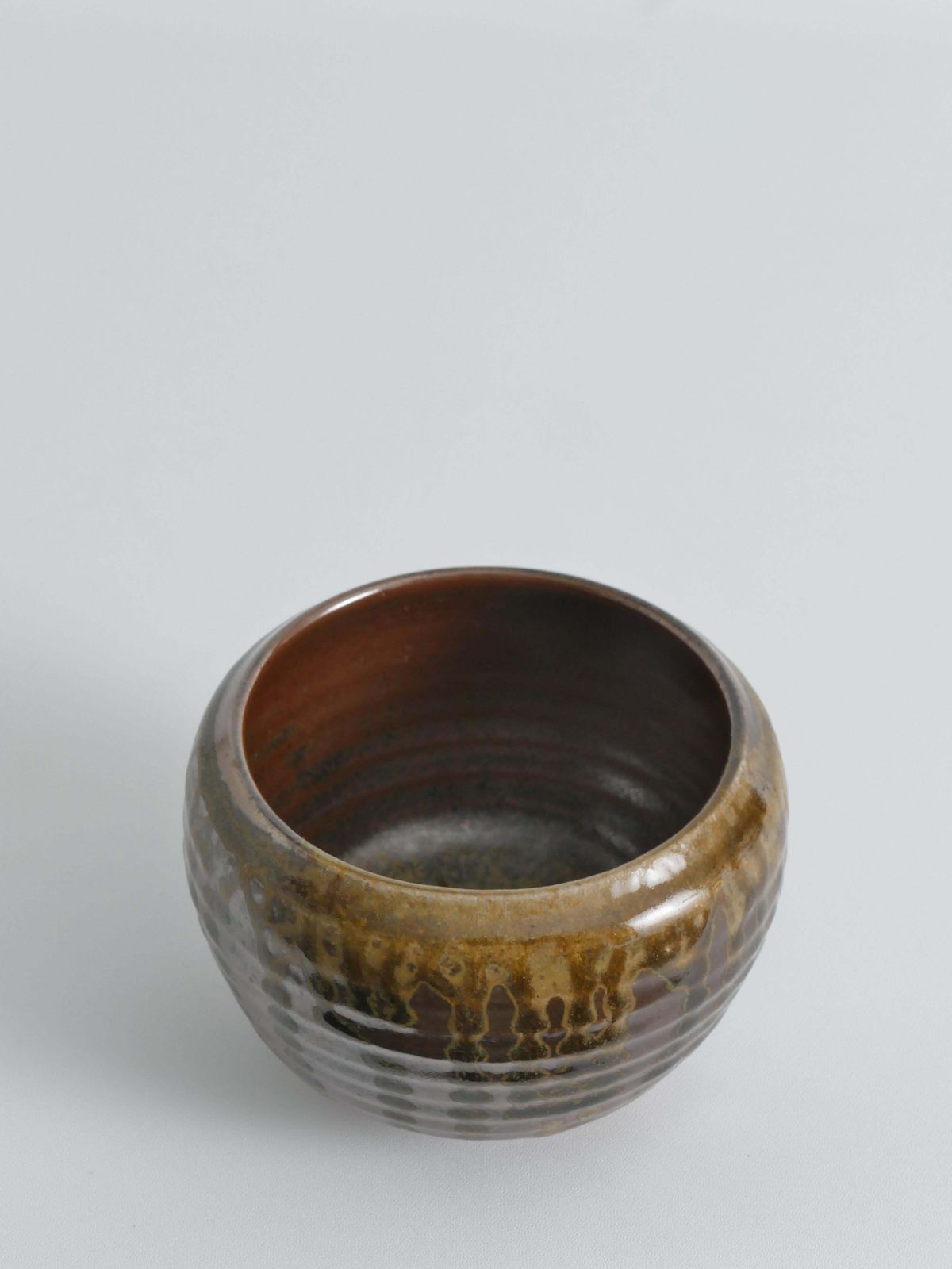 photo for sale Midcentury Modern Stoneware Bowl Dripping Motif In The Style Of Margaret Rey