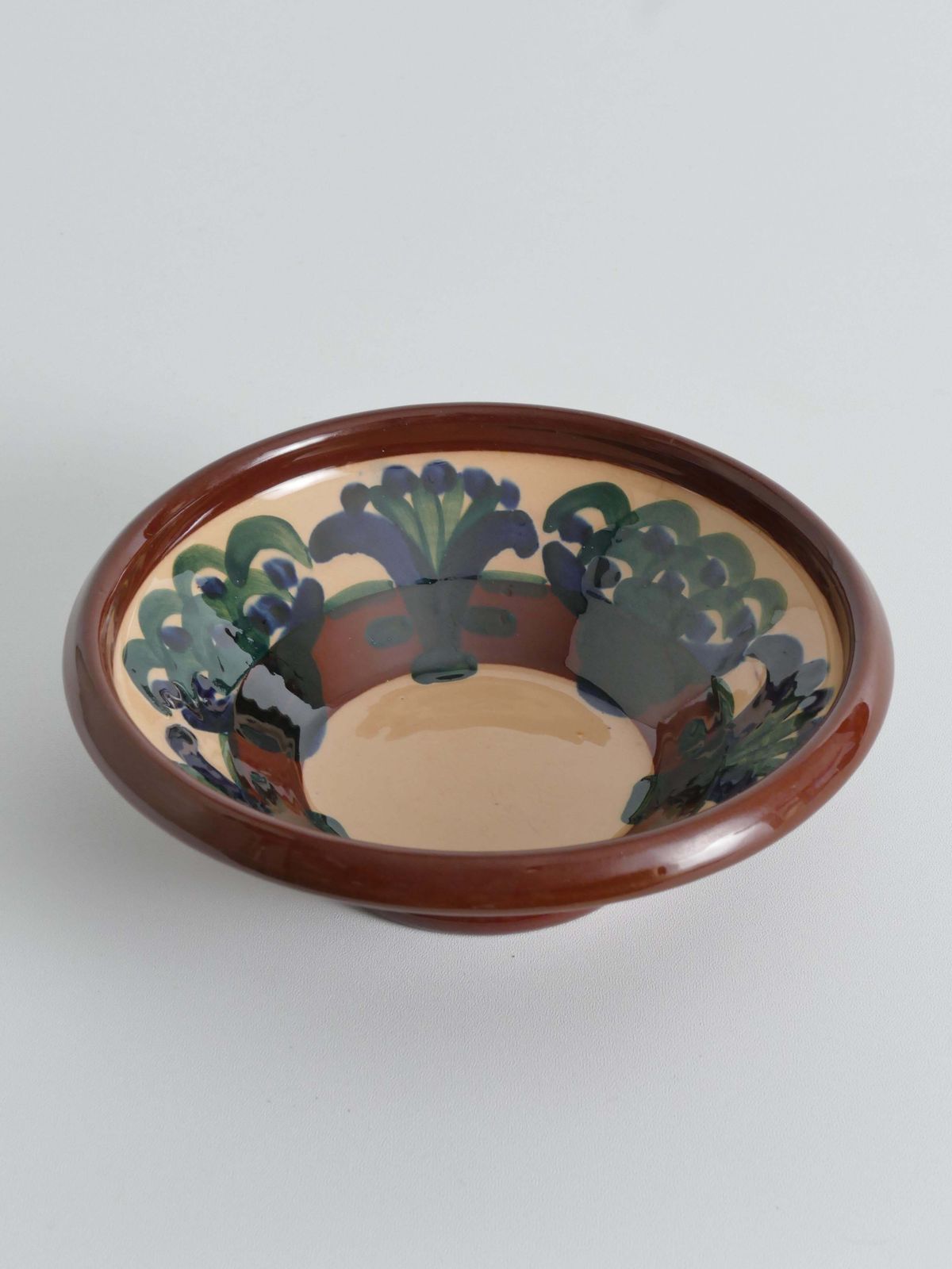 photo furniture Art Noveau Floral Motif Bowl By Agda österberg, St. Erik Lervarufabriker, 1910s