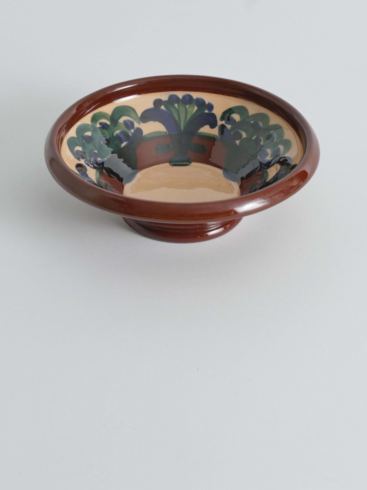 photo for sale Art Noveau Floral Motif Bowl By Agda österberg, St. Erik Lervarufabriker, 1910s