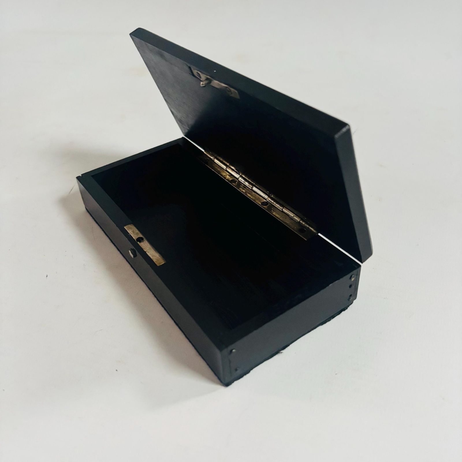 Home Decor Rare 1910 Antique Wood Keepsake Box | Collector's Item |Trinket/Jewellery Box | Marked 'Ebony' photo