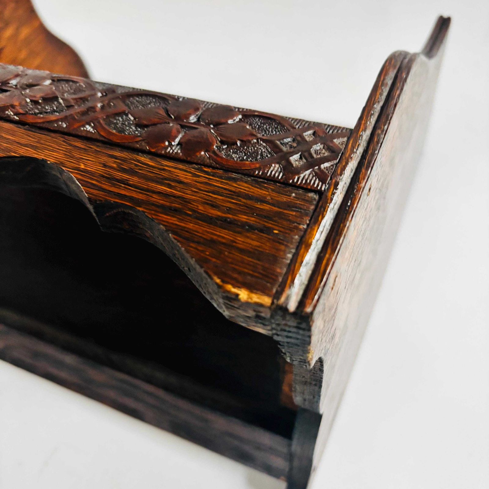 photo vinterior Collectors Antique Novel Rest Oak Book Reading Stand Portable Lectern, Edwardian, C.1910