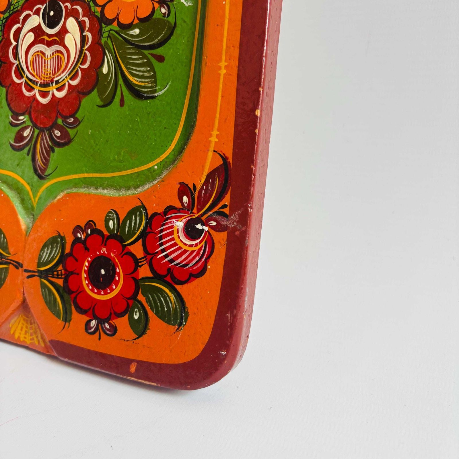 1960s Russian Folk Art Painting, Mid Century Naive Couple, Vibrant Colors photo Art