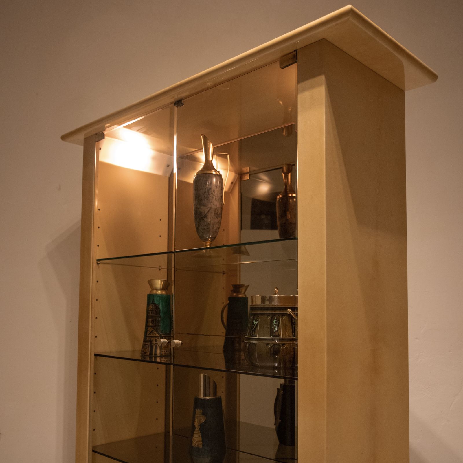 photo for sale Parchment Cabinet By Aldo Tura For Tura Milano