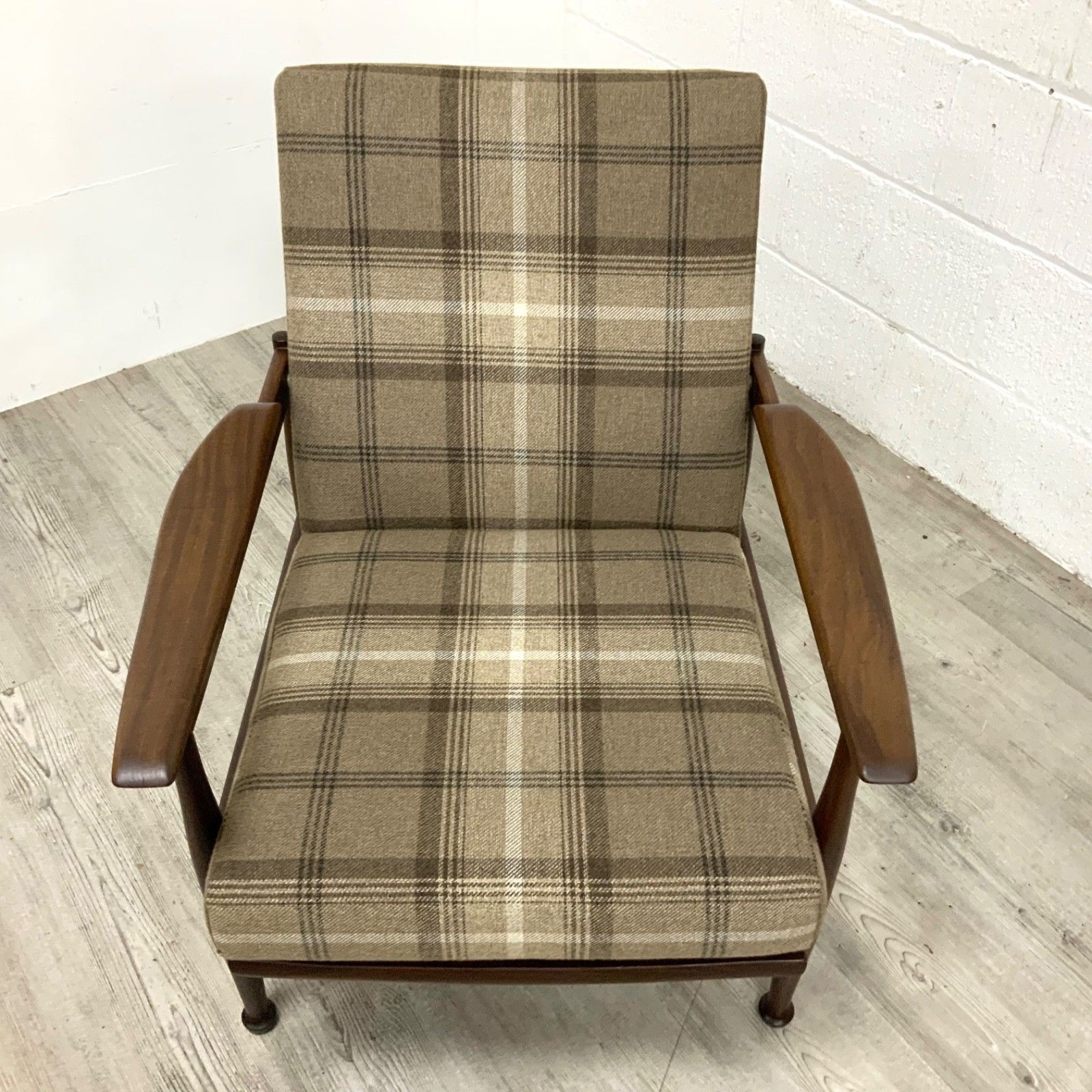 845.0 Vintage Guy Rogers Manhatten Reclining Teak Lounge Armchair C. 1960 photo