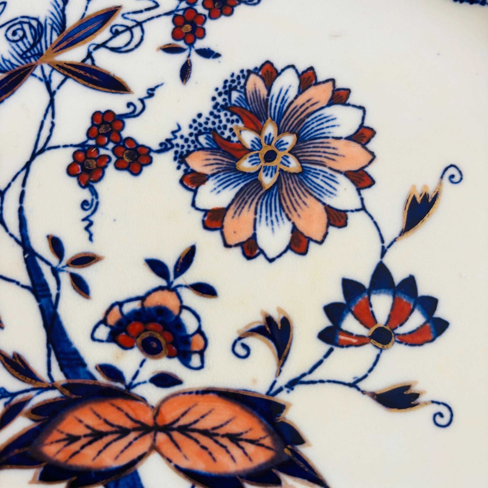 Antique 1880s Hanley China Stoneware Plate: Floral Stafford Knot, Gold Gilt photo Home Decor