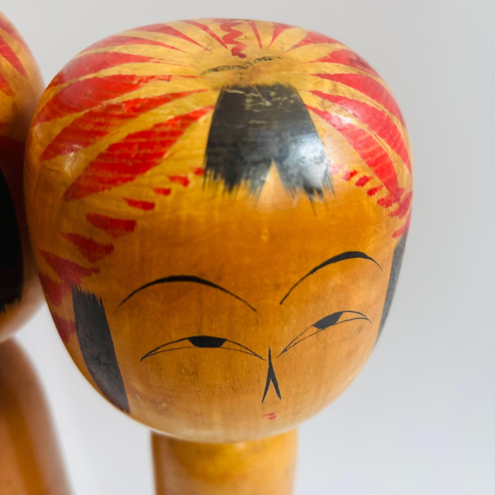 1950s Large Kokeshi Doll Pair: Signed Japanese Folk Art. photo vinterior