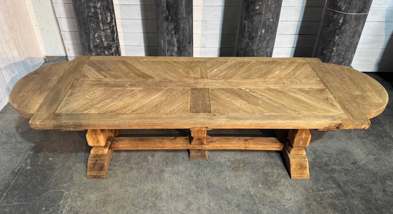 photo vinterior Large 3 Meter French Oak Farmhouse Dining Table