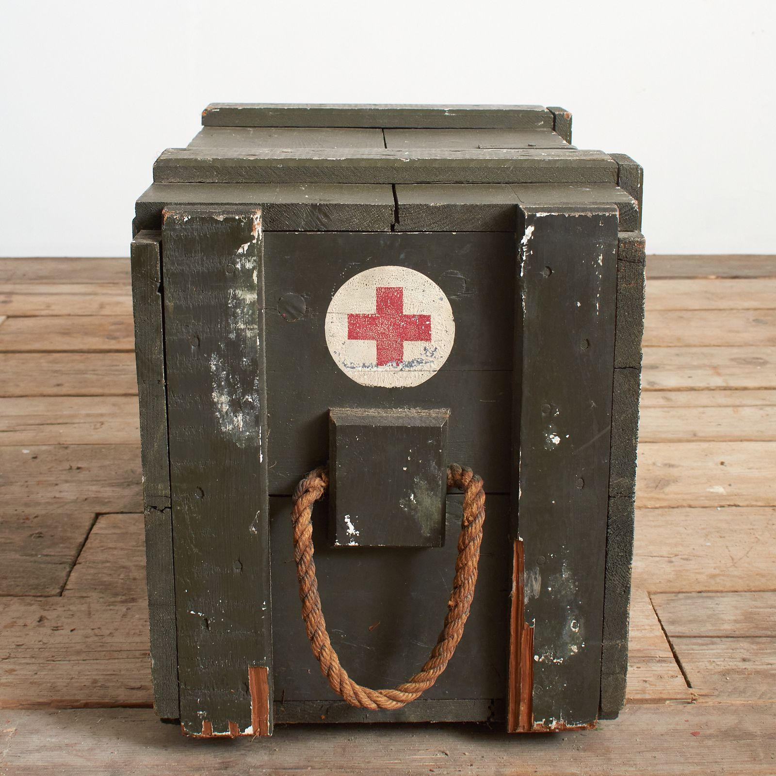 Ww2 Belgium Wooden Military Medical Storage Chest photo for sale