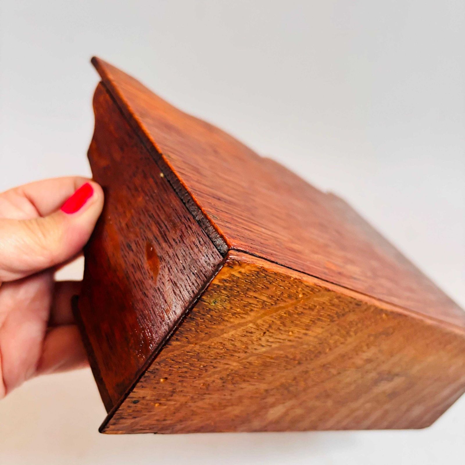 Antique Oak Letter Rack | Small Edwardian Desk Organiser | Solid Oak Mail Holder photo buy