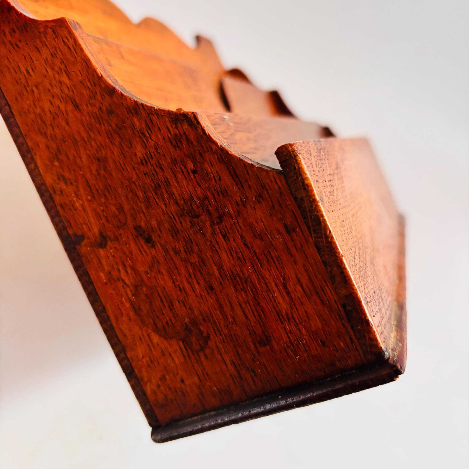 photo furniture Antique Oak Letter Rack | Small Edwardian Desk Organiser | Solid Oak Mail Holder